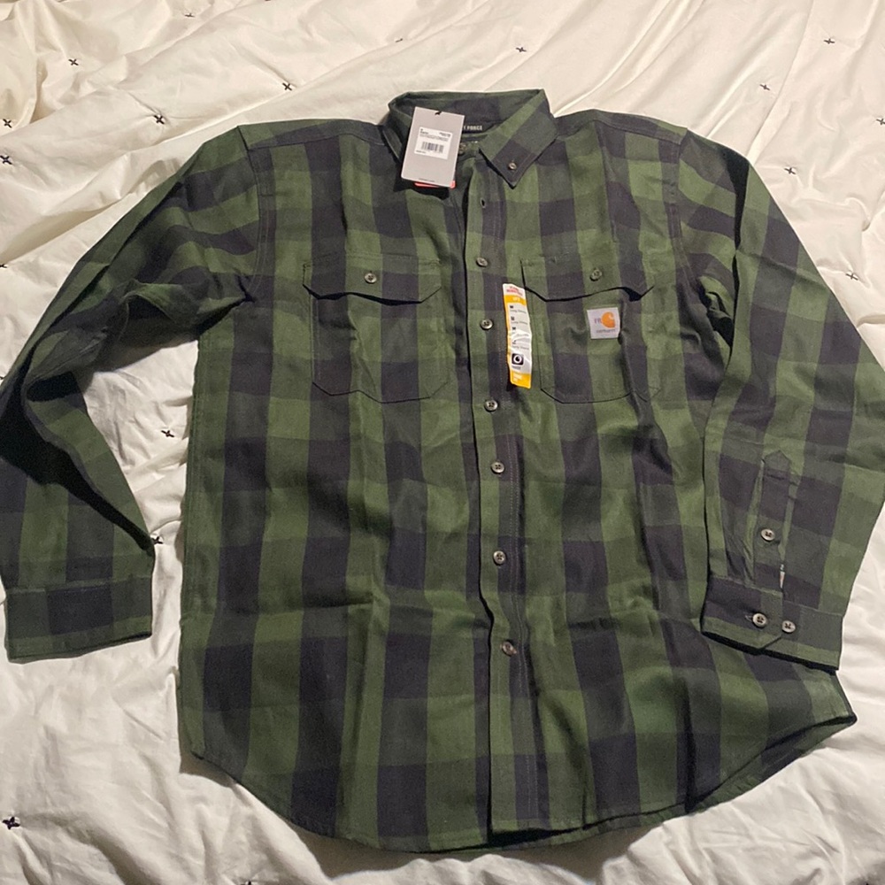 Carhartt Mens Size M Flame Resistant FR Force RuggedFlex Loose Fit LS Shirt NWT